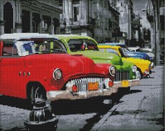 Алмазная мозаика - Ретро-автомобили на Кубе 40x50 см в интернет-магазине "Я - Picasso"