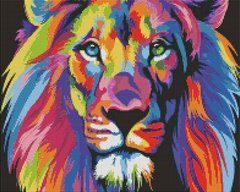 Алмазная мозаика "Радужный лев" BrushMe холст на подрамнике 40x50см DBS1120 в интернет-магазине "Я - Picasso"