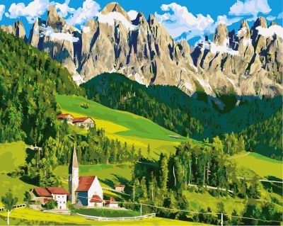 Картина по номерам "Домик в Альпах" BrushMe холст на подрамнике 40x50см GX21692 в интернет-магазине "Я - Picasso"