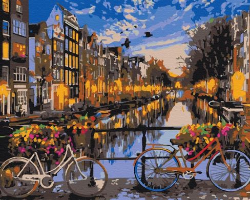 Картина по номерам - Закат на улочке Амстердама 40x50 в интернет-магазине "Я - Picasso"