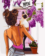 Картина по номерам - Девушка и кот 40x50 см в интернет-магазине "Я - Picasso"