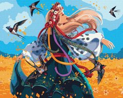 Картина за номерами "Українка в танці" Ідейка полотно на підрамнику 40x50см KHO2584 в інтернет-магазині "Я - Picasso"