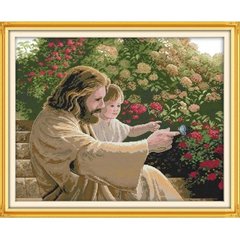Ісус та дитина Набір для вишивання хрестиком з друкованою схемою на тканині Joy Sunday R314 в інтернет-магазині "Я - Picasso"