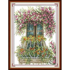 Квітковий балкон Набір для вишивання хрестиком з друкованою схемою на тканині Joy Sunday FA037 в інтернет-магазині "Я - Picasso"