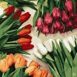 Картина за номерами "Різнокольорові тюльпани" BrushMe полотно на підрамнику 40x50см GX37544 в інтернет-магазині "Я - Picasso"