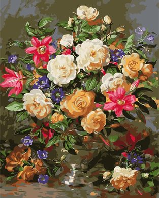 Картина за номерами "Букет троянд у вазі" Origami 40x50см LW 1107 в інтернет-магазині "Я - Picasso"