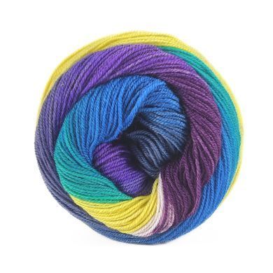 Пряжа Harmonious Sock/Хармониус Сок, черничый-фиолетовый-серый-голубой-бирюзовый-желтый мультиколор 7, Laines du Nord