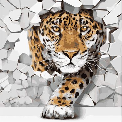 Картина по номерам "3D Ягуар" ArtStory холст на подрамнике 40x40см AS1092 в інтернет-магазині "Я - Picasso"