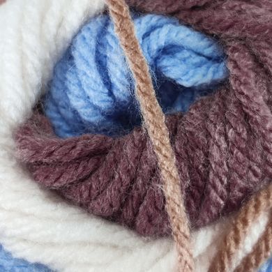 Пряжа Rainbow/Рейнбов, білий-бежевий-блакитний-коричневий В-3, Popyarn