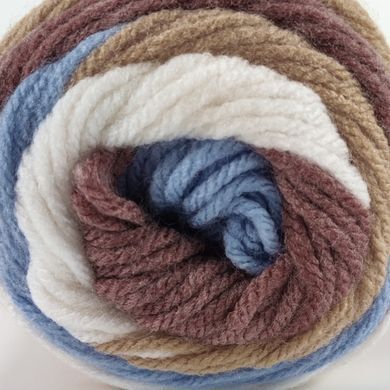 Пряжа Rainbow/Рейнбов, білий-бежевий-блакитний-коричневий В-3, Popyarn