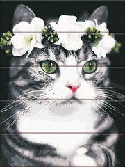 Картина за номерами на дереві "Романтична кішка" ArtStory подарункова упаковка 30x40см ASW211 в інтернет-магазині "Я - Picasso"