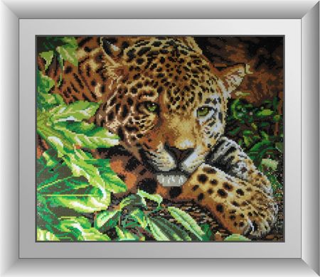 30090 Леопард на отдыхе. Dream Art. Набор алмазной живописи (квадратные, полная) в интернет-магазине "Я - Picasso"