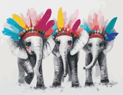 Картина по номерам - Три слона 50x65 в интернет-магазине "Я - Picasso"