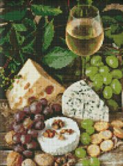 Алмазна мозаїка "Біле вино із сиром" Ідейка полотно на підрамнику 30x40см AMO7378 в інтернет-магазині "Я - Picasso"