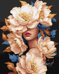 Картина за номерами "Квіткова красуня з фарбами металік" Ідейка полотно на підрамнику 40x50см KHO8428 в інтернет-магазині "Я - Picasso"