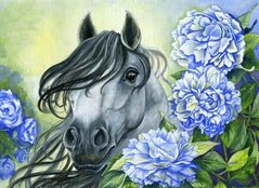 Алмазная мозаика "Лошадь в цветах" Алмазна мозаика 30x40см DM-191 в интернет-магазине "Я - Picasso"