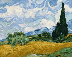 Картина по номерам - Поле с зелёной пшеницей и кипарисом. Ван Гог 40x50 см в интернет-магазине "Я - Picasso"