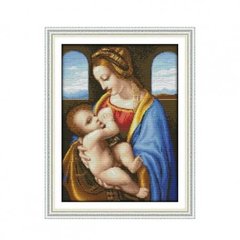 Мадонна з немовлям Набір для вишивання хрестиком з друкованою схемою на тканині Joy Sunday RA102 в інтернет-магазині "Я - Picasso"