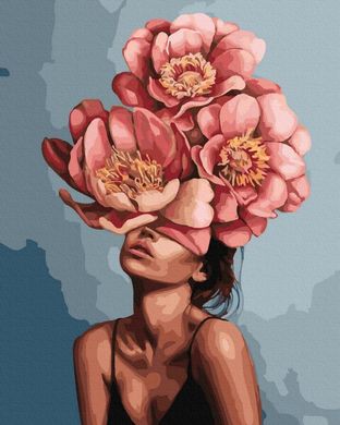 Картина за номерами "Дівчина в квітучих півоніях" BrushMe полотно на підрамнику 40x50см GX40544 в інтернет-магазині "Я - Picasso"