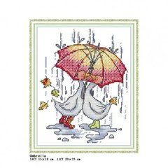 Під парасолькою Набір для вишивання хрестиком з друкованою схемою на тканині Joy Sunday DA845 в интернет-магазине "Я - Picasso"