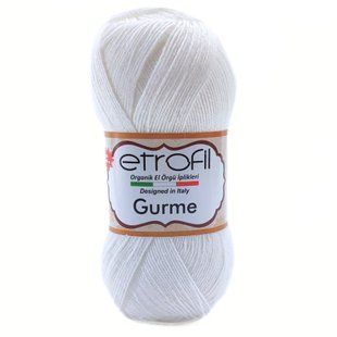 Пряжа Gurme/Гурмэ,белый 70171, Etrofil