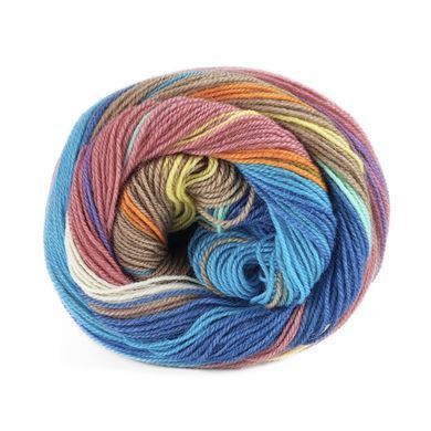 Пряжа Indulgence Sock/Индульгенсе Сок, какао-голубой-хаки-синий-бирюзовый-желтый-оранжевый мультиколор 4, Laines du Nord