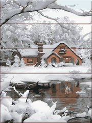 Картина за номерами на дереві "Затишна зима" ArtStory подарункова упаковка 30x40см ASW214 в інтернет-магазині "Я - Picasso"