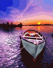 Картина за номерами "Човен на заході" BrushMe полотно на підрамнику 40x50см GX26162 в інтернет-магазині "Я - Picasso"
