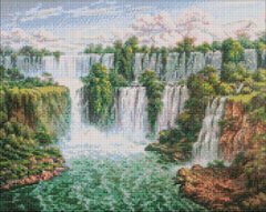 Алмазна мозаїка "Мальовничий водоспад" Ідейка 40x50см AMO7278 в інтернет-магазині "Я - Picasso"