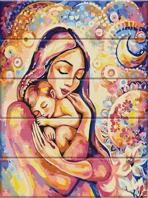 Картина за номерами на дереві "Щастя материнства" ArtStory подарункова упаковка 30x40см ASW034 в інтернет-магазині "Я - Picasso"