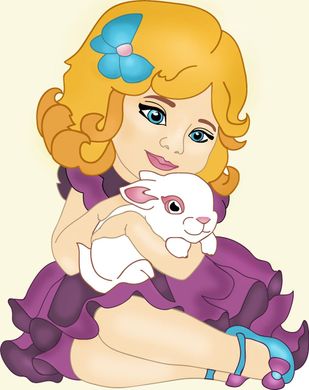 Картина по номерам - Девочка с кроликом 20х25см в интернет-магазине "Я - Picasso"