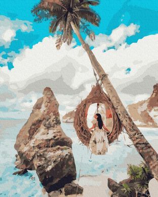 Картина по номерам "Девушка на райских островах" BrushMe холст на подрамнике 40x50см PGX37603 в інтернет-магазині "Я - Picasso"