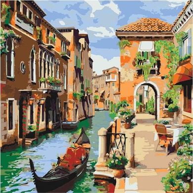 Картина за номерами "Венеціанське ранок" Ідейка полотно на підрамнику 40x40см КНО2161 в інтернет-магазині "Я - Picasso"