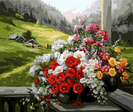 Картина за номерами "Квіти на вікні" BrushMe полотно на підрамнику 40х50см GX9500 в інтернет-магазині "Я - Picasso"