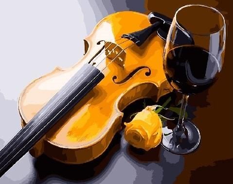 Картина за номерами "Скрипка і келих" BrushMe полотно на підрамнику 40x50см GX27891 в інтернет-магазині "Я - Picasso"