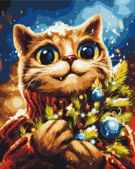 Картина по номерам "Новогодний котик. Марианна Пащук" BrushMe холст на подрамнике 40х50см BS53870 в интернет-магазине "Я - Picasso"
