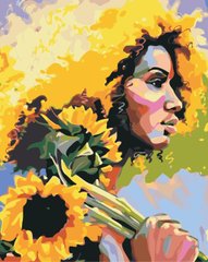Картина за номерами "Дівчина з соняшниками" ArtStory подарункова упаковка 40х50см AS0901 в інтернет-магазині "Я - Picasso"
