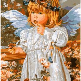 Картина за номерами "Дівчинка-янголятко" BrushMe полотно на підрамнику 40x50см GX8959 в інтернет-магазині "Я - Picasso"