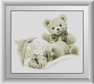 Алмазна мозаїка "Крихітка з ведмедиком" Dream Art в коробці 30691 в інтернет-магазині "Я - Picasso"