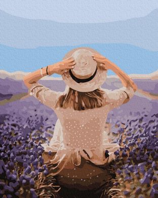 Картина за номерами "Мандрівниця в лавандовом полі" BrushMe полотно на підрамнику 40х50см PGX37568 в інтернет-магазині "Я - Picasso"