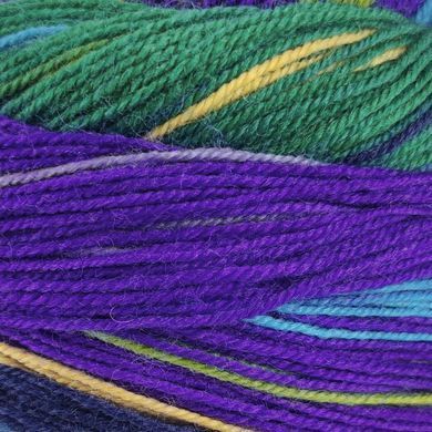 Пряжа Indulgence Sock/Индульгенсе Сок, фиолетовый-темно-серый-зеленый-серый-желтый мультиколор 6, Laines du Nord
