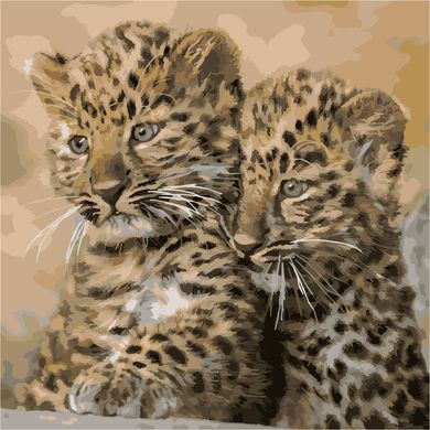 Картина по номерам "маленькі леопарди" ArtStory холст на подрамнике 40x40см AS1097 в інтернет-магазині "Я - Picasso"