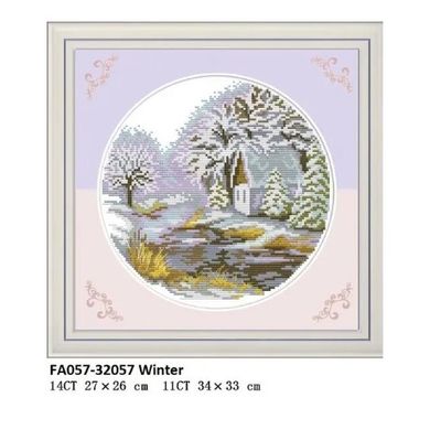 Зима Набір для вишивання хрестиком з друкованою схемою на тканині Joy Sunday FA057 в інтернет-магазині "Я - Picasso"