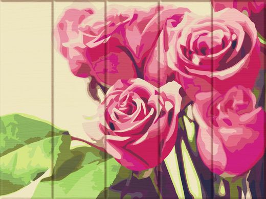 Картина по номерам на дереве - Розовые розы 30x40 см в интернет-магазине "Я - Picasso"
