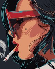 Картины по номерам "Девушка с сигаретой" Artissimo холст на подрамнике 50x60 см PNX0444 в интернет-магазине "Я - Picasso"