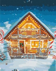 Картина за номерами "Казковий новорічний будиночок" BrushMe полотно на підрамнику 40х50см BS52782 в інтернет-магазині "Я - Picasso"