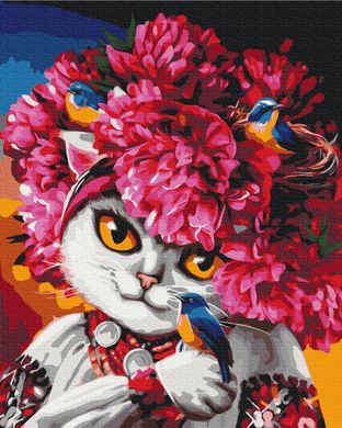 Картина за номерами "Квітуча кішка" BrushMe полотно на підрамнику 40х50см PBS53223 в інтернет-магазині "Я - Picasso"
