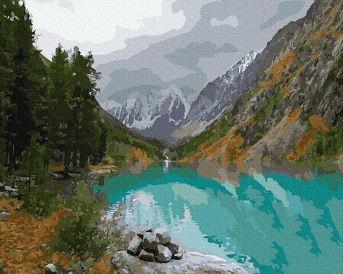 Картина за номерами "Вид на гірське озеро" BrushMe полотно на підрамнику 40x50см GX35791 в інтернет-магазині "Я - Picasso"