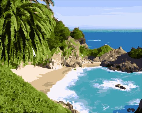 Картина за номерами "тропічний острів" ArtStory в подарунковій коробці 40х50см AS0992 в інтернет-магазині "Я - Picasso"
