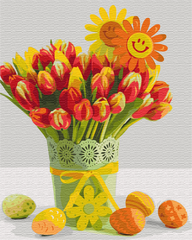 Картина за номерами "Великодні тюльпани" BrushMe полотно на підрамнику 40х50см BS51849 в інтернет-магазині "Я - Picasso"
